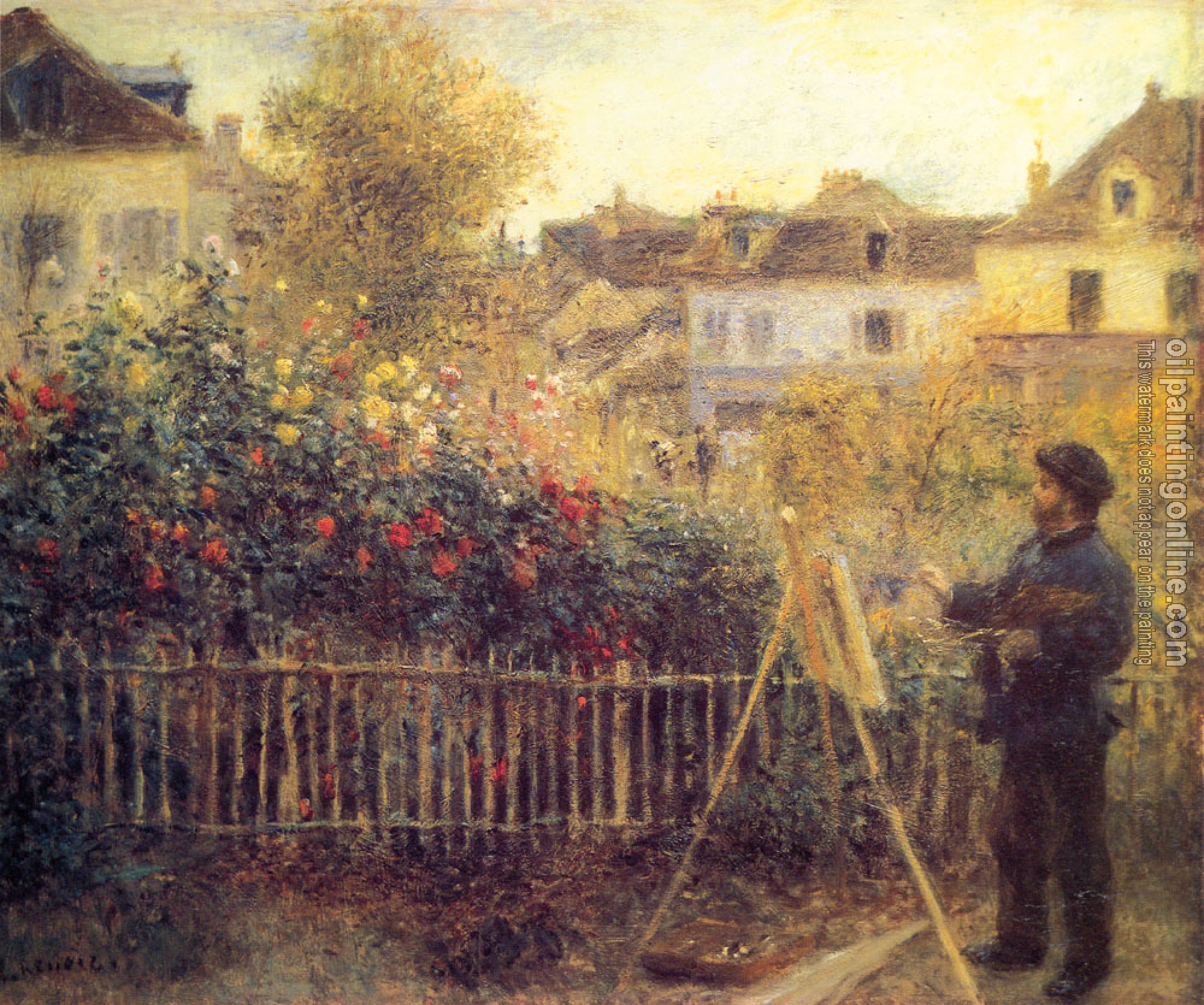 Renoir, Pierre Auguste - Claude Monet Painting in his Garden at Argenteuil